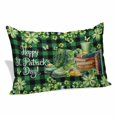 thumbnail image 1 of St. Patrick's Day Pillow Covers, Linen Long Throw Pillow Case, Shamrocks Green Boots Bools Farm Plaid Holiday Pillow Protector Decorative Cushion Cover for Living Room/Bedroom 20" x 36", 1 of 8