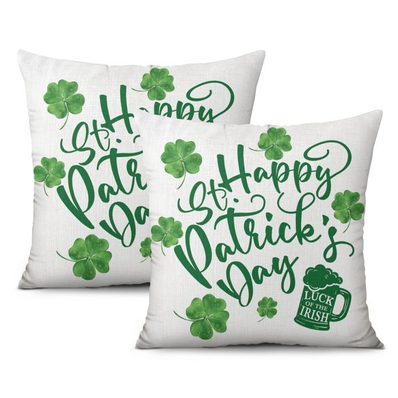 St. Patrick's Day Pillow Covers Pillow Cover,Soft Pillow Cas Covers,linen Pillowcases Double-sided Printing for Sofa Couch Outdoor Decor,Pillowcases Set Of 2,18x18 Inches