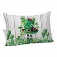 thumbnail image 1 of St. Patrick's Day Pillow Covers Queen, Spring Shamrock Hat Daisy Ladybirds Wood Gray Soft Brushed Microfiber Breathable Throw Pillow Covers, Pillowcase with Zipper for Couch Sofa Bedroom 20"x30", 1 of 9