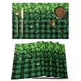 thumbnail image 1 of St. Patrick's Day Placemats Set of 12, Spring Shamrocks Farmhouse Green Checkered Placemats for Dining Table, Place Mats for Kitchen Tabletop, Waterproof Wipeable Dining Table Mats Set, 1 of 9