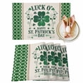 thumbnail image 1 of St. Patrick's Day Placemats Set of 2, Lucky Four Leaf Clovers Plaid Pattern Table Mats Washable Heat-Insulation Non-Slip Place Mats for Kitchen Dinner Table Indoor Outdoor Decor,13x19 Inch Green, 1 of 8
