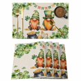 thumbnail image 1 of St. Patrick's Day Placemats Set of 4, Green Gnomes Lucky Shamrocks Vintage Placemats for Dining Table, Place Mats for Kitchen Tabletop, Waterproof Wipeable Dining Table Mats Set, 1 of 9