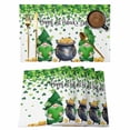 thumbnail image 1 of St. Patrick's Day Placemats Set of 4, Green Gnomes Spring Lucky Shamrocks Placemats for Dining Table, Place Mats for Kitchen Tabletop, Waterproof Wipeable Dining Table Mats Set, 1 of 9