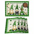 thumbnail image 1 of St. Patrick's Day Placemats Set of 4 Green Hat Gnome Lucky Shamrock Coin Linen Texture Green Plaid Heat Insulation Washable Place Mats, Non-Slip Table Mats for Dining Table Kitchen,13x19 Inch, 1 of 9