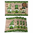 thumbnail image 1 of St. Patrick's Day Placemats Set of 4, Green Shamrocks Gnomes Gold Coin Wood Placemats for Dining Table, Place Mats for Kitchen Tabletop, Waterproof Wipeable Dining Table Mats Set, 1 of 9