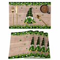 thumbnail image 1 of St. Patrick's Day Placemats Set of 4, Green Shamrocks Gnomes Plaid Wood Placemats for Dining Table, Place Mats for Kitchen Tabletop, Waterproof Wipeable Dining Table Mats Set, 1 of 9