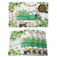 thumbnail image 1 of St. Patrick's Day Placemats Set of 4, Green Truck Lucky Shamrocks Rustic Wooden Placemats for Dining Table, Place Mats for Kitchen Tabletop, Waterproof Wipeable Dining Table Mats Set, 1 of 9