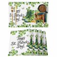 thumbnail image 1 of St. Patrick's Day Placemats Set of 4, Lucky Shamrocks Boots Books Green Plants Placemats for Dining Table, Place Mats for Kitchen Tabletop, Waterproof Wipeable Dining Table Mats Set, 1 of 9