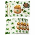 thumbnail image 1 of St. Patrick's Day Placemats Set of 4 Spring Gold Coin Botanical Clovers Leaves Place Mats Indoor Wipeable Table Mats Washable Dining Table Placemats for Kitchen Holiday Party Home Decor 13x19 Inch, 1 of 9