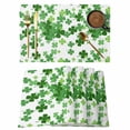 thumbnail image 1 of St. Patrick's Day Placemats Set of 4 Spring Green Lucky Four-leaf Grass Place Mats Indoor Wipeable Table Mats Washable Cloth Dining Table Placemats for Kitchen Holiday Party Home Decor 13x19 Inch, 1 of 9