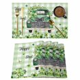 thumbnail image 1 of St. Patrick's Day Placemats Set of 6, Green Truck Leaf Flowers Butterfly Plaid Placemats for Dining Table, Place Mats for Kitchen Tabletop, Waterproof Wipeable Dining Table Mats Set, 1 of 9