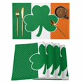 thumbnail image 1 of St. Patrick's Day Placemats Set of 6, Irish Flag Green Lucky Shamrock Placemats for Dining Table, Place Mats for Kitchen Tabletop, Waterproof Wipeable Dining Table Mats Set, 1 of 9