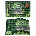 thumbnail image 1 of St. Patrick's Day Placemats Set of 6, Spring Green Truck Clovers Flowers Plaid Placemats for Dining Table, Place Mats for Kitchen Tabletop, Waterproof Wipeable Dining Table Mats Set, 1 of 9