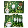 thumbnail image 1 of St. Patrick's Day Placemats Set of 8, Green Gnomes Shamrock Gold Coin Wood Grain Placemats for Dining Table, Place Mats for Kitchen Tabletop, Waterproof Wipeable Dining Table Mats Set, 1 of 9