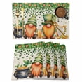 thumbnail image 1 of St. Patrick's Day Placemats Set of 8, Green Lucky Shamrocks Harp Beer Retro Rustic Placemats for Dining Table, Place Mats for Kitchen Tabletop, Waterproof Wipeable Dining Table Mats Set, 1 of 9