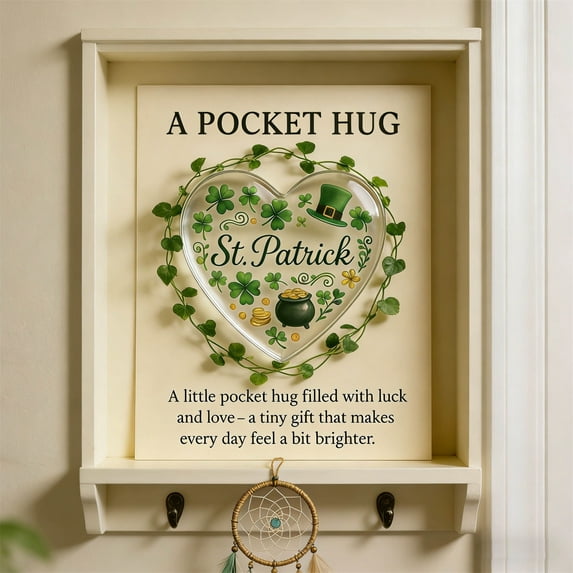 St Patrick's Day Pocket Hug A Pocket Hug, Mini Gift Small Gifts for Women, Small Gifts for Her Pocket Tokens, Cute Mini Gifts Small Womens Gifts(1pcs)