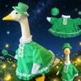 thumbnail image 1 of St. Patrick's Day Porch Goose Decoration Set,23-Inch Porch Gooses Outfit,Outdoor Garden Decor,Shamrocks Green Theme, Irish Shamrocks Couple Costume for 23" Patio Yard Lawn, 1 of 7