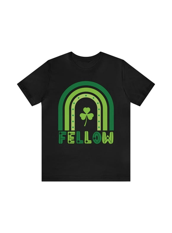 St. Patrick's Day Rainbow Design T-Shirt, Gift for University Fellow, Bella