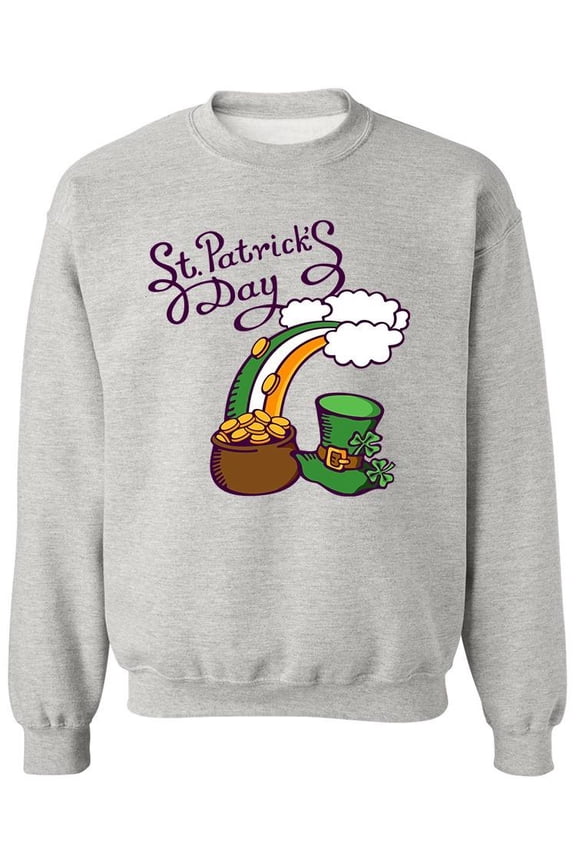 St. Patrick's Day Rainbow Pot Sweatshirt Men -Image by Shutterstock, Male Medium