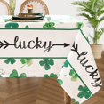 thumbnail image 1 of St. Patrick''s Day Rectangle Tablecloth, 60 x 120 Inch Waterproof Lucky Shamrock Table Cloth, Washable Green Clover Table Cover for Holiday Party Picnic Dinner Decor, 1 of 5
