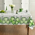 thumbnail image 1 of St. Patrick''s Day Rectangular Tablecloth 60×84 Inch, Buffalo Plaid Shamrock Eucalyptus Washable Table Cover for Party Picnic Dinner Decor, 1 of 6