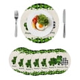 thumbnail image 1 of St. Patrick's Day Round 13 Inch Placemats Set of 6, Green and Black Checkered Lucky HeatResistant Non Slip Place Mats for Dining Table, Wipeable Braided Kitchen Table Mats for Housewarming, 1 of 9