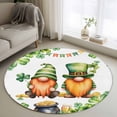 thumbnail image 1 of St. Patrick's Day Round Area Rug 3Ft Washable Small Circle Rugs for Kitchen Entryway, Green Gnomes Lucky Shamrocks Flags Non-Slip Carpet Floor Mats Indoor Outdoor Carpet Runner Aesthetic Home Decor, 1 of 8
