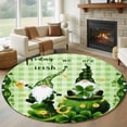 thumbnail image 1 of St. Patrick's Day Round Area Rug 6Ft Washable Circle Rugs for Bathroom Office, Green Gnomes Shamrock Gold Coin Non-Slip Carpet Floor Mats Indoor Outdoor Carpet Runner Aesthetic Home Decor, 1 of 8