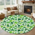 thumbnail image 1 of St. Patrick's Day Round Area Rug 6Ft Washable Circle Rugs for Bathroom Office, Spring Green Lucky Irish Clovers Non-Slip Carpet Floor Mats Indoor Outdoor Carpet Runner Aesthetic Home Decor, 1 of 8