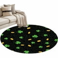 thumbnail image 1 of St. Patrick's Day Round Area Rugs Collection 3', Green Shamrock Gold Coin Minimalist Black Non Slip Indoor Circular Throw Runner Rug Floor Mat Carpet for Living Room Dining Table Bedroom Nursery, 1 of 9