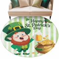 thumbnail image 1 of St. Patrick's Day Round Area Rugs Collection 8', Green Gnomes Gold Coin Beer Shamrock Stripes Non Slip Indoor Circular Throw Runner Rug Floor Mat Carpet for Living Room Dining Table Bedroom Nursery, 1 of 9