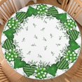 thumbnail image 1 of St. Patrick''s Day Round Fitted Tablecloth Best for 40"-44" White Green Table Cloth Shamrock Elastic Edge Waterproof Stain Resistant Washable Clover Table Cover for Party Picnic Indoor Decor, 1 of 8