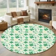 thumbnail image 1 of St. Patrick's Day Round Rug 6ft Washable Circle Kitchen Rugs Non Slip Spring Yellow Green Four-leaf Grass Large Area Rug Indoor Floor Carpet for Bedroom Living Room Home Office Dining Room Nursery, 1 of 7