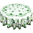 thumbnail image 1 of St Patrick''s Day Round Tablecloth 60 Inch Green Shamrock Gold Coin Gnome Table Cloth Spring Farmhouse Holiday Polyester Table Cover Decorative for Indoor Outdoor Kitchen Dining Party, 1 of 8