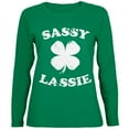 thumbnail image 1 of Old Glory Women's Sassy Lassie Green Long Sleeve T-Shirt, 1 of 5