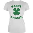 thumbnail image 1 of St. Patrick's Day Sassy Lassie White Juniors Soft T-Shirt - Small, 1 of 1