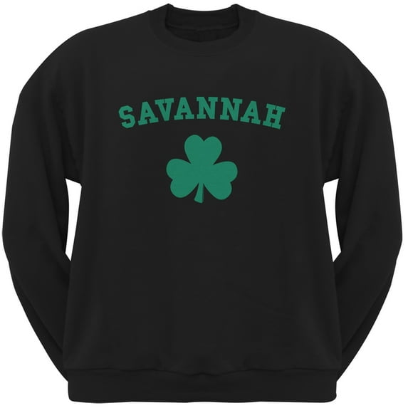 St. Patrick's Day - Savannah Shamrock Black Adult Sweatshirt - 2X-Large