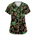 thumbnail image 1 of St. Patrick's Day Scrub Tops Women Irish Lucky Clover V Neck Nurse Working Uniforms Summer Short Sleeve Festival Scrub Shirts, 1 of 3