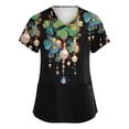 thumbnail image 1 of St. Patrick's Day Scrub Tops Women V Neck Short Sleeve Scrubs Top Irish Shamrock Printed Nurse Working Uniforms Festival Scrub Shirts, 1 of 3