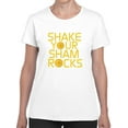 thumbnail image 1 of St Patrick's Day Shake Your Shamrocks Women White T-Shirt, Female XX-Large, 1 of 4