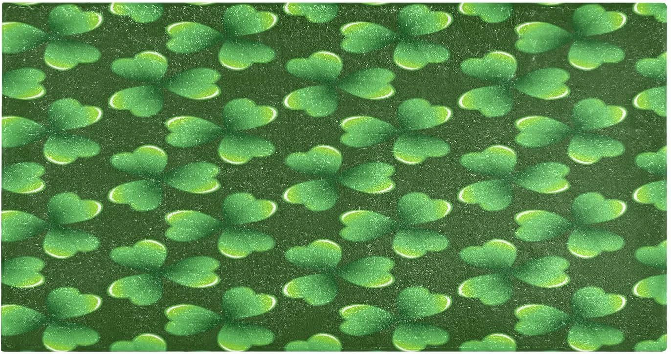 St. Patrick's Day Shamrock Area Rug, Anti Fatigue Large Floor Mat, Soft ...