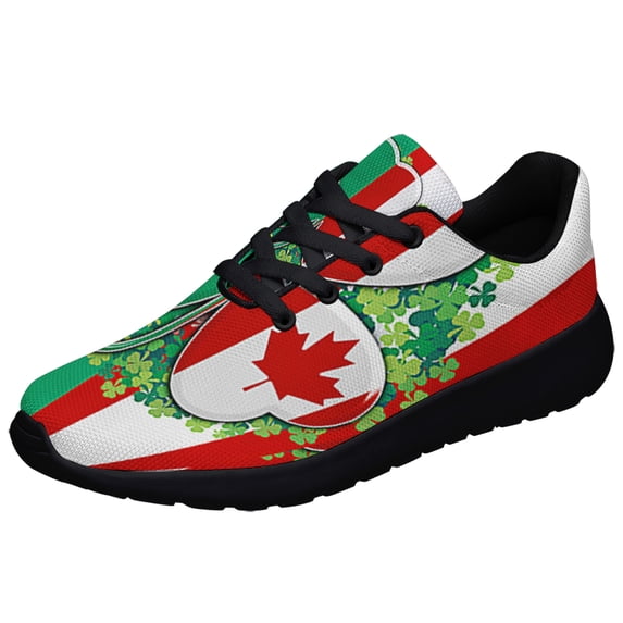 St Patrick's Day Shamrock Canadian Irish Shoes Sneakers Black Size 6
