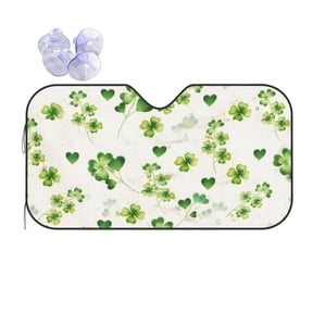 St. Patrick's Day Shamrock Car Windshield Sun Shade Universal Fit Auto Sun Visor Protector