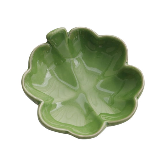 St. Patrick's Day Shamrock Ceramic Tray Irish Festival Four-Leaf Clover Serving Plate for Party Home Birthday Wedding Decor