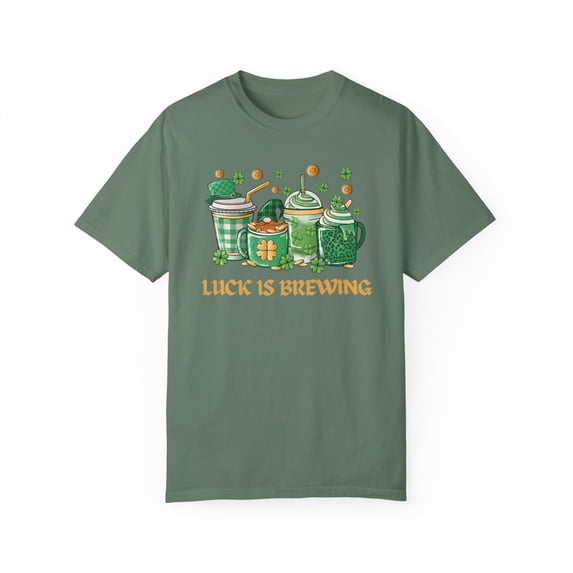 St. Patrick's Day Shamrock Coffee Lovers Unisex Comfort Colors Shirt