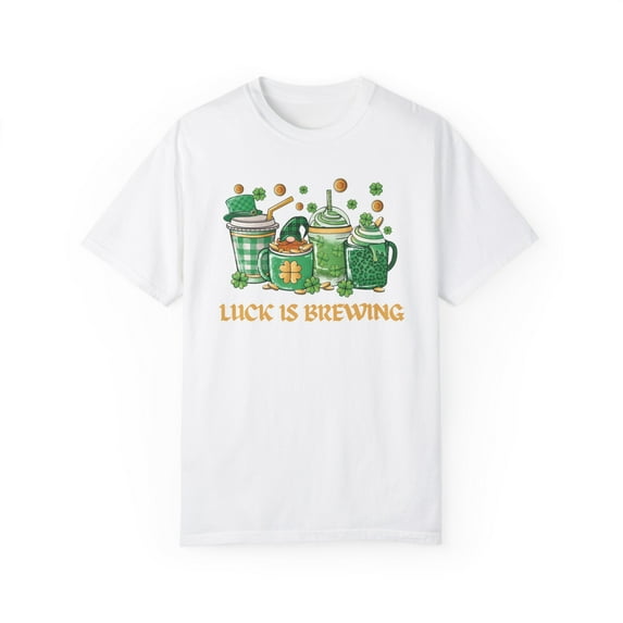 St. Patrick's Day Shamrock Coffee Lovers Unisex Comfort Colors Shirt