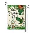 thumbnail image 1 of St Patrick's Day Shamrock Garden Flag, Double Sided Green Clover, Small Burlap Welcome, Polka Dots Holiday Yard Flag 12x18in, 1 of 6