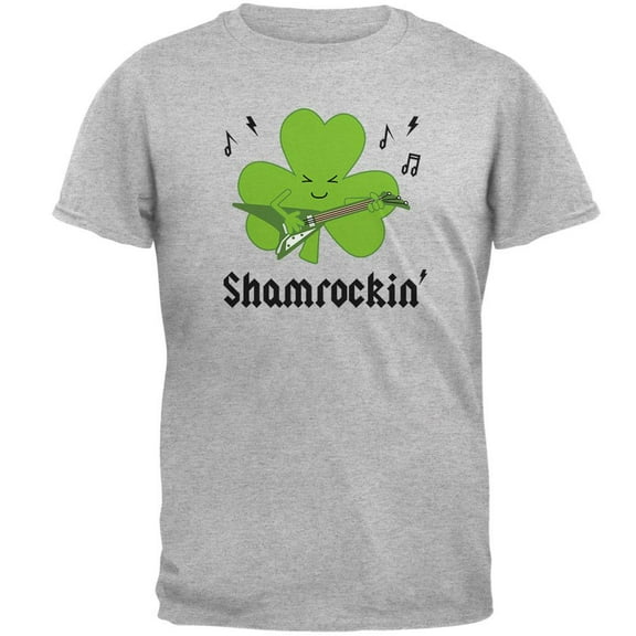 St. Patrick's Day Shamrock Guitar Shamrockin' Mens T Shirt Heather LG