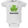 thumbnail image 1 of St. Patrick's Day Shamrock Guitar Shamrockin' Soft Baby One Piece White 9-12 M, 1 of 1