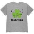 thumbnail image 1 of St. Patrick's Day Shamrock Guitar Shamrockin' Youth T Shirt Heather YMD, 1 of 1